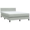 vidaXL Cama box spring con colch&oacute;n terciopelo gris claro 160x220 cm