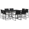 vidaXL Set de comedor de jard&iacute;n 9 pzas y cojines rat&aacute;n sint&eacute;tico negro