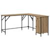 vidaXL Escritorio Roble artisan Madera contrachapada 141 x 141 x 75 cm