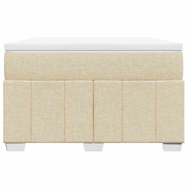 vidaXL Cama box spring con colch&oacute;n tela color crema 120x200 cm