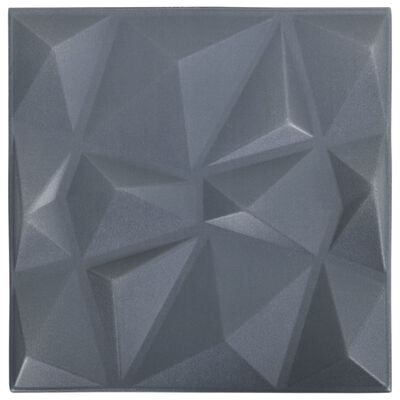vidaXL Paneles de pared 3D 24 unidades gris diamante 6 m² 50x50 cm