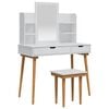 vidaXL Conjunto de Mesa de Tocador FAUSKE 5 uds. Blanco