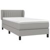 vidaXL Cama box spring con colch&oacute;n tela gris claro 90x190 cm