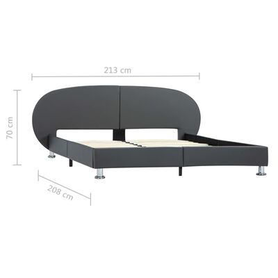 vidaXL Estructura de cama de cuero sintético gris 180x200 cm