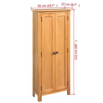 vidaXL Armario de almacenaje de madera de roble maciza 50x22x122 cm