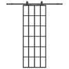 vidaXL Puerta corredera con juego herrajes negro 76x205 cm ESG vidrio