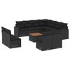 vidaXL Set de sof&aacute;s de jard&iacute;n 12 piezas cojines rat&aacute;n sint&eacute;tico negro