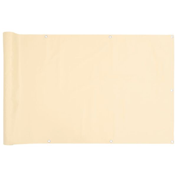 vidaXL Pantalla de privacidad de balcón PVC crema 1000x75 cm