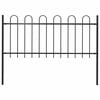 vidaXL Valla de jardín con aro superior de acero 181x80 cm negra