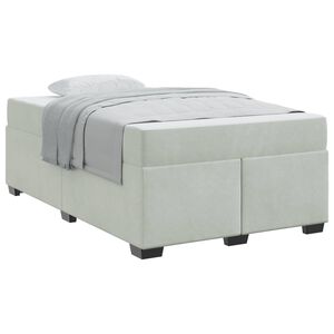 vidaXL Estructura de cama con colch&oacute;n Gris Claro 120 x 200 cm tela