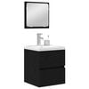 vidaXL Juego de muebles de ba&ntilde;o con caj&oacute;n 2 pcs Roble Negro y
