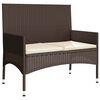 vidaXL Set muebles de jard&iacute;n 4 piezas y cojines rat&aacute;n sint&eacute;tico marr&oacute;n