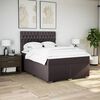 vidaXL Cama box spring con colch&oacute;n tela marr&oacute;n oscuro 140x190 cm