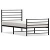 vidaXL Estructura cama sin colch&oacute;n con estribo metal negro 80x200 cm