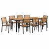 vidaXL Conjunto de Comedor de Jard&iacute;n 9 pcs Negro