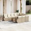 vidaXL Set de sof&aacute;s de jard&iacute;n 11pzas con cojines rat&aacute;n sint&eacute;tico beige