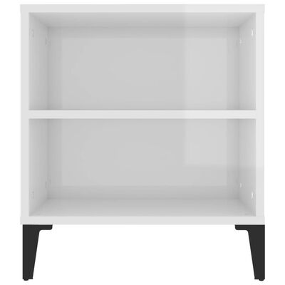 vidaXL Mueble de TV madera contrachapada blanco brillo 102x44,5x50 cm