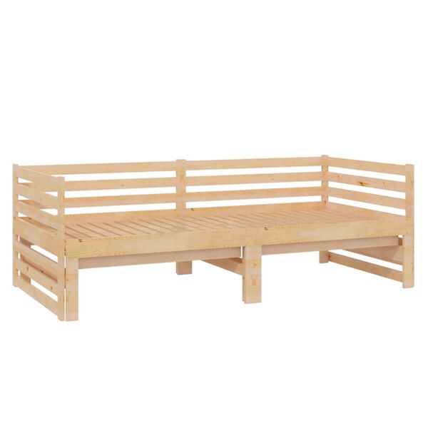 vidaXL Sof&aacute; cama extra&iacute;ble madera maciza de pino 2x(90x200) cm