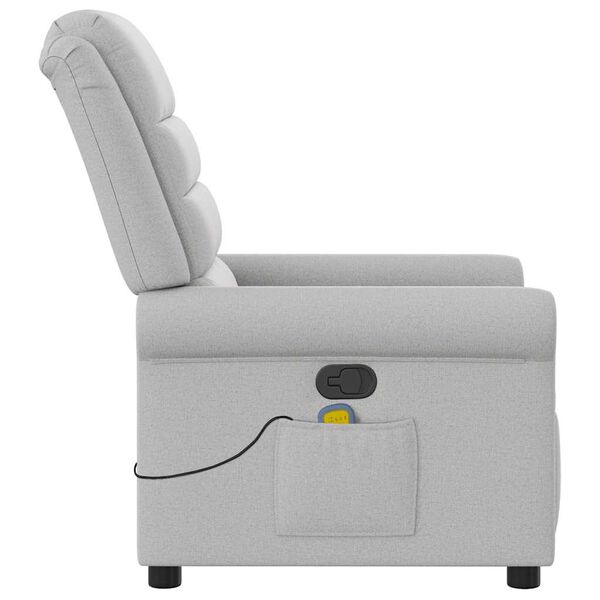 vidaXL Sillón de masaje reclinable de tela gris nube