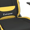 vidaXL Silla gaming de masaje con reposapiés tela negro y amarillo