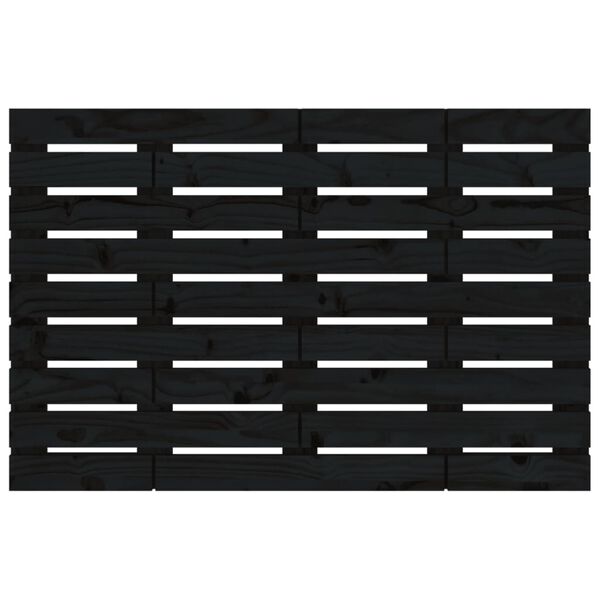 vidaXL Cabecero de cama de pared madera maciza pino negro 96x3x63 cm