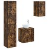 vidaXL Juego de muebles de ba&ntilde;o 3 uds. Roble Ahumado