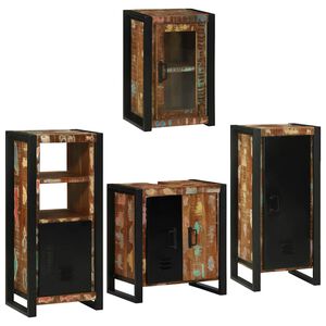 vidaXL Juego de muebles de ba&ntilde;o 4 uds. Multicolor 55 x 35 x 60 cm