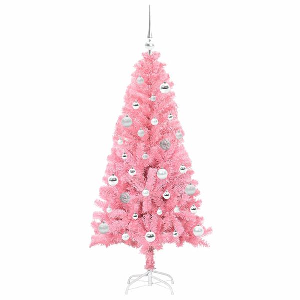 vidaXL Árbol de Navidad con 150 LED con soporte Rosa 150 cm PVC