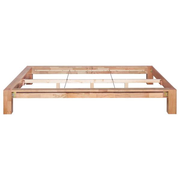 vidaXL Estructura de cama sin colch&oacute;n madera maciza roble 140x200 cm