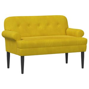 vidaXL Sof&aacute; amoroso con botones acolchados Amarillo 120 x 66 x 78 cm