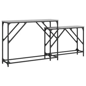 vidaXL Mesas consola apilables 2 pzas madera ingenier&iacute;a gris Sonoma