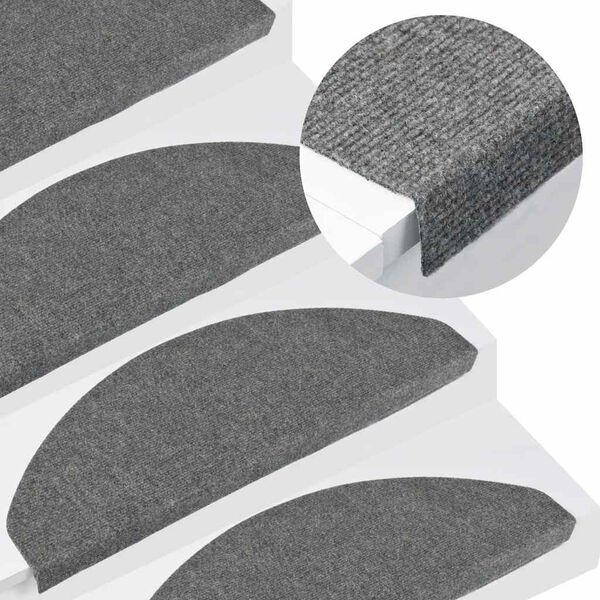 vidaXL Alfombrilla autoadhesiva escalera 20 uds gris 65x22,5x3,5 cm