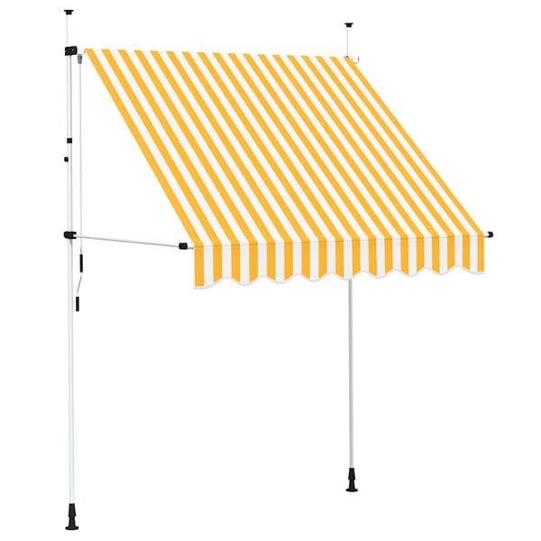 vidaXL Toldo manual retr&aacute;ctil 200 cm naranja y blanco a rayas