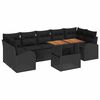 vidaXL Conjunto de sof&aacute; de jard&iacute;n 8 uds. Negro