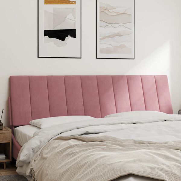 vidaXL Cabecero de cama acolchado Hanko terciopelo rosa 180 cm