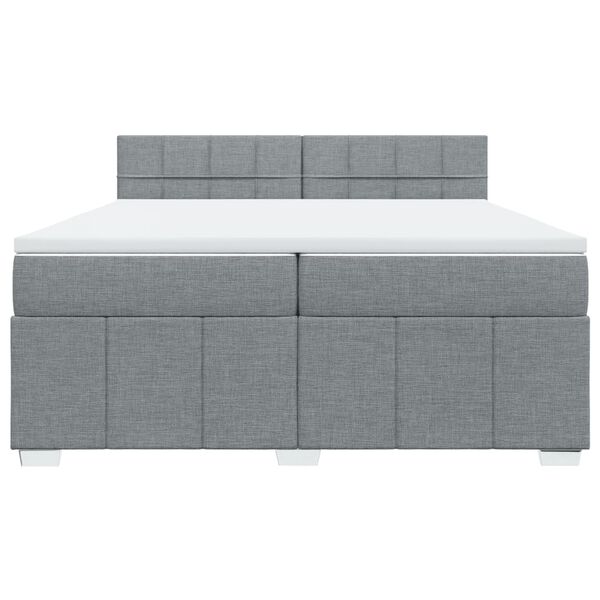 vidaXL Cama box spring con colch&oacute;n tela gris claro 200x200 cm