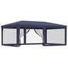 vidaXL Carpa para fiestas con 6 paredes de malla HDPE azul 6x4 m