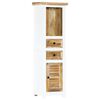 vidaXL Aparador madera maciza mango rugosa blanco marr&oacute;n 40x30x128 cm