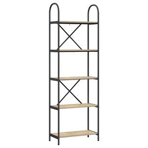 vidaXL Estante de libros 5 niveles 60 x 30 x 183 cm Roble Sonoma
