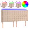 vidaXL Cabecero con LED cuero sint&eacute;tico capuchino 183x16x118/128cm