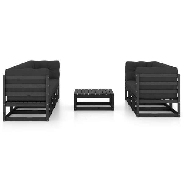 vidaXL Juego de muebles de jard&iacute;n 8 pzas y cojines madera pino maciza