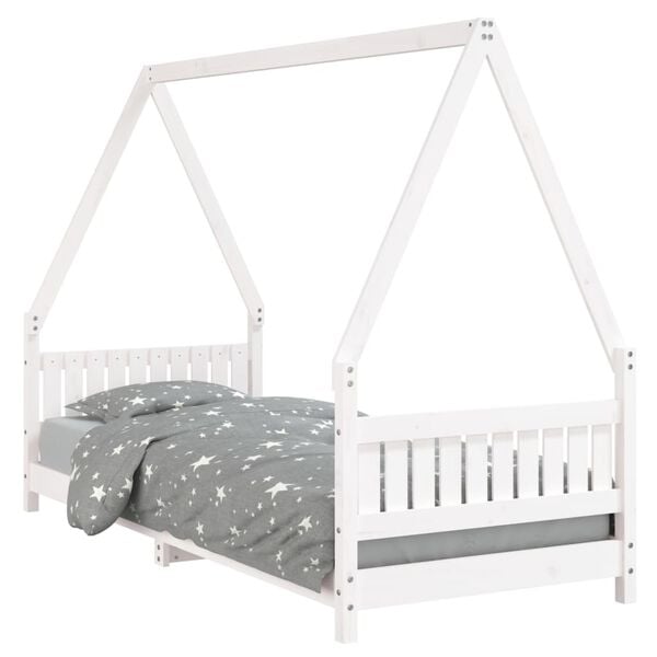 vidaXL Estructura de cama para ni&ntilde;os madera de pino blanco 80x200 cm