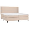 vidaXL Cama box spring colch&oacute;n LED cuero sint&eacute;tico capuchino 200x200cm