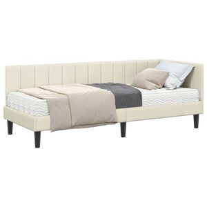 vidaXL Estructura de Cama Esquina con Colch&oacute;n 2 uds. Crema 80 x 200 cm