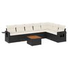 vidaXL Set de sof&aacute;s de jard&iacute;n 8 piezas y cojines rat&aacute;n sint&eacute;tico negro