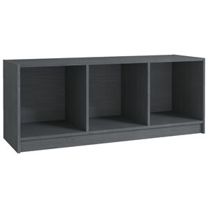 vidaXL Mueble de TV madera maciza de pino gris 104x33x41 cm