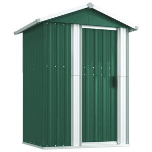 vidaXL Cobertizo de jard&iacute;n acero galvanizado verde 126x97,5x177 cm