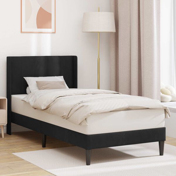 vidaXL Estructura de cama con cabecera Negro 80 x 200 cm Terciopelo