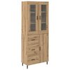 vidaXL Aparador alto 2 pcs Roble artisan 69,5 x 34 x 180 cm