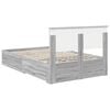 vidaXL Estructura de cama con cabecera Gris Sonoma 135 x 190 cm